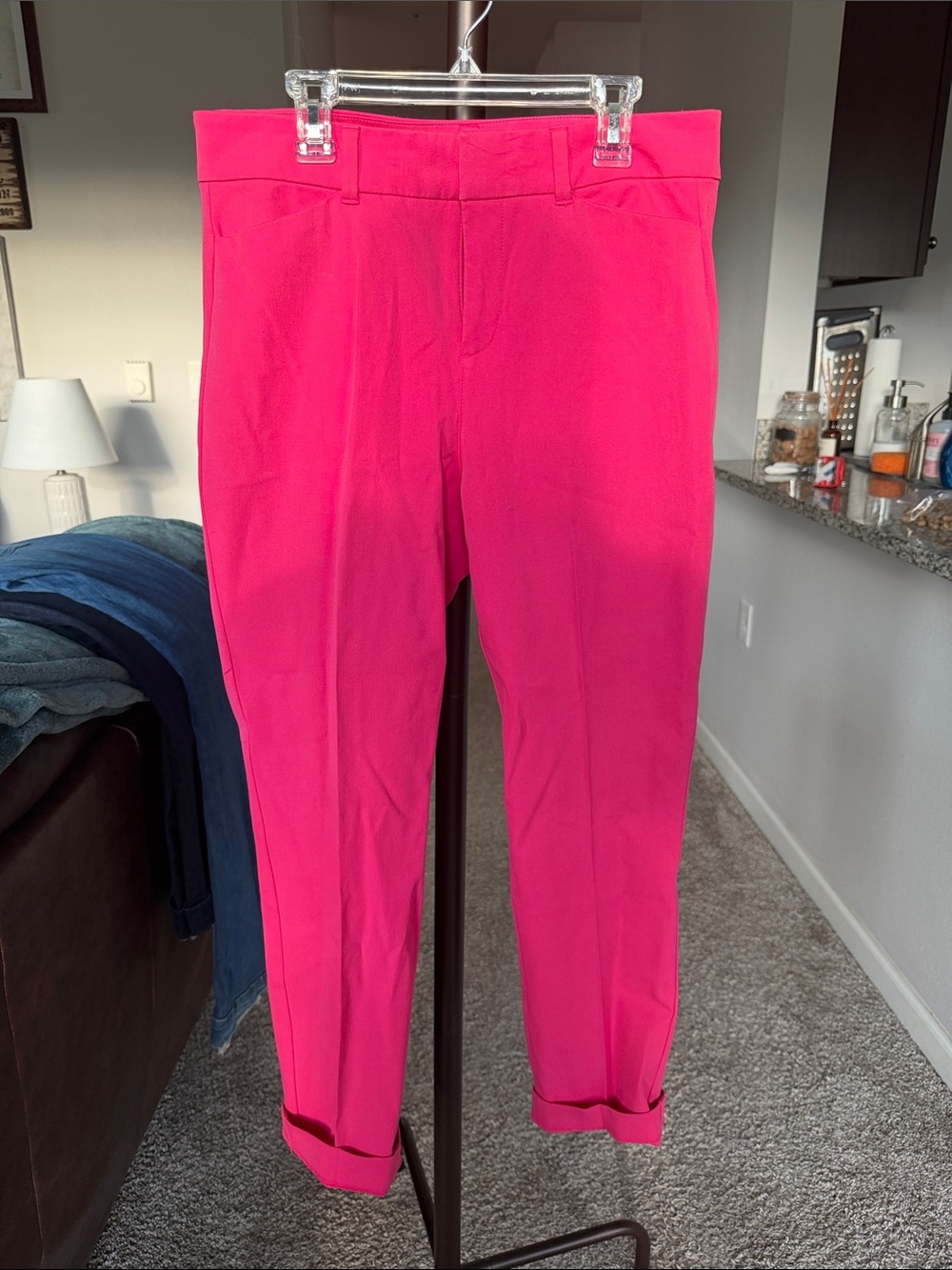 Old Navy Hot Pink Cropped Tailored Ankle Pants